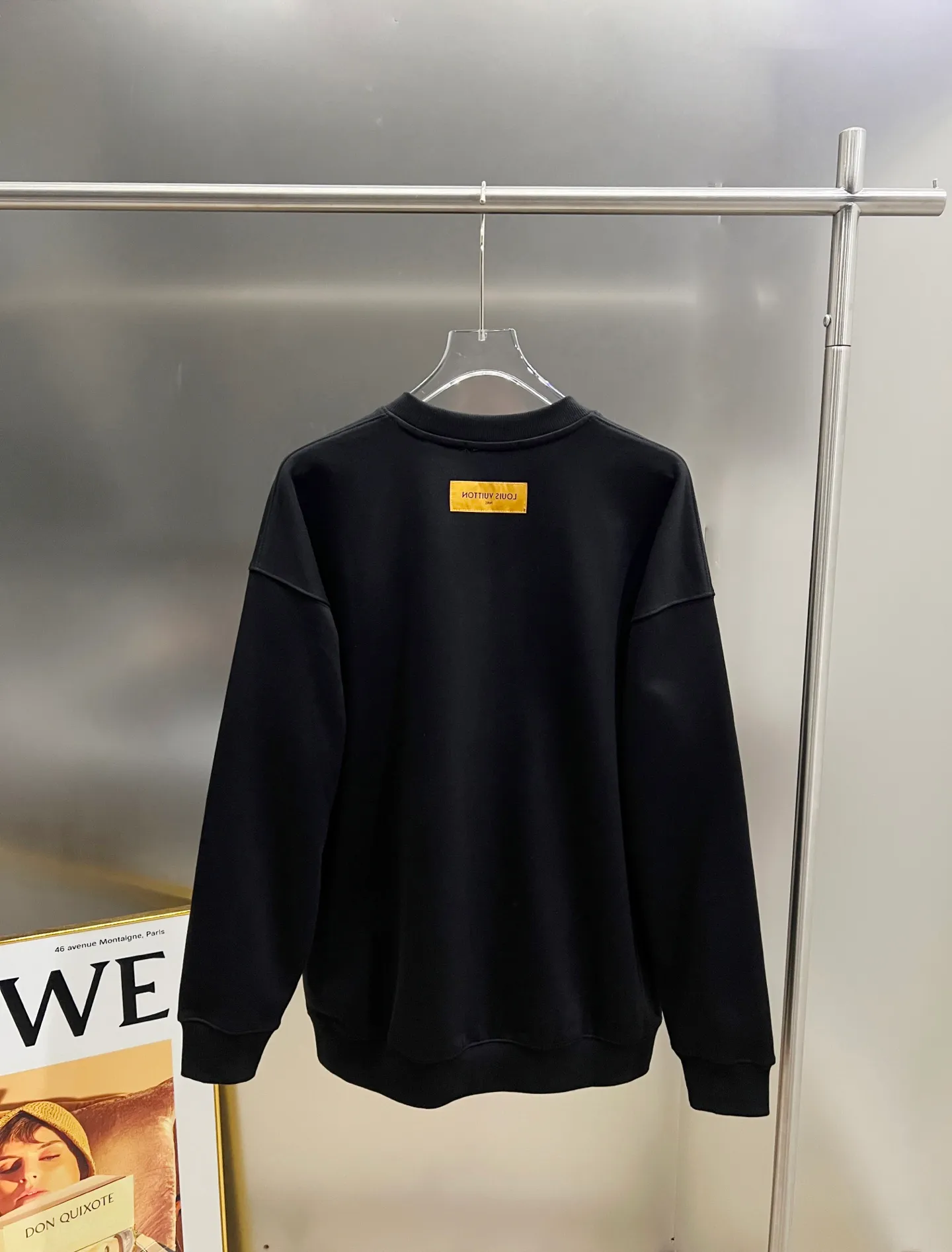 🅿️260 1v Louis* 2025 Autumn and Winter New Style Customized Double Yarn Fabric Round Neck Long Sleeve Sweater Classic Letter Foaming Technology High-End Version! The same loose version for men and women S M L XL XXL five sizes color black white